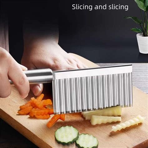 Wavy Slicer Wolf Teeth Chopper Stainless Steel Knife For Cutting