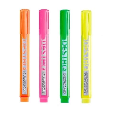 Marca Texto Destaq - Marca Texto Compactor Destaq Kit C/4 Cores | Shopee Brasil