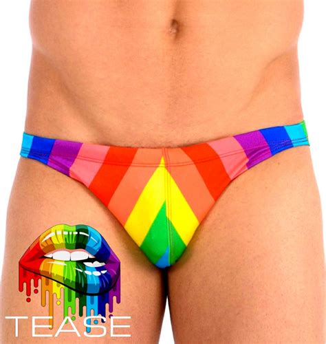 Rainbow Full Mens Bikini Tease This End Up