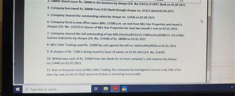 Owner invest more Rs. 50000 in the business by cheque (Ch. No.25615) of H..