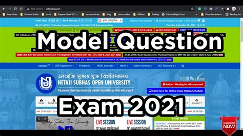 Nsou Exam Model Question 2021 Netaji Subhas Open University YouTube