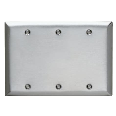 302 Series 3 Gang Blank Wall Plate In Stainless Steel Ss33 The Home Depot