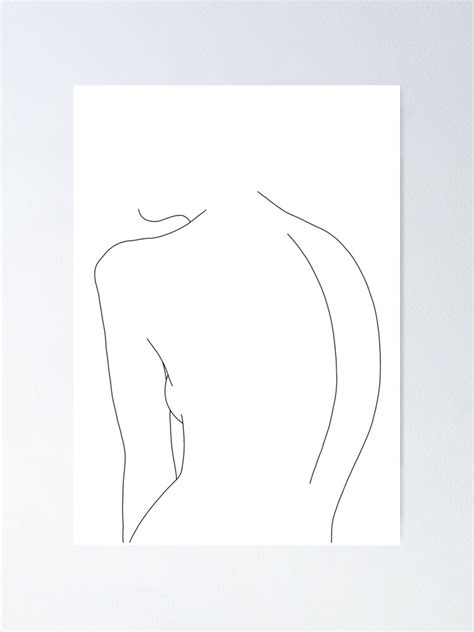 Nude Back Line Drawing Illustration Alex Poster By TheColourStudy