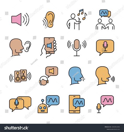 Voice Icons Set Voice Pack Symbol Stock Vector Royalty Free