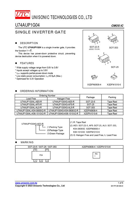 U Aup G Datasheet Utc