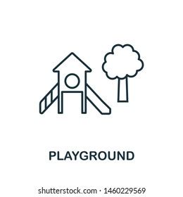 Playground Outline Icon Thin Style Design Stock Vector Royalty Free