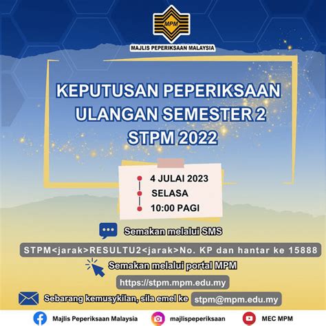 Semakan Keputusan Stpm Ulangan 2023 U 1 And U2 Online