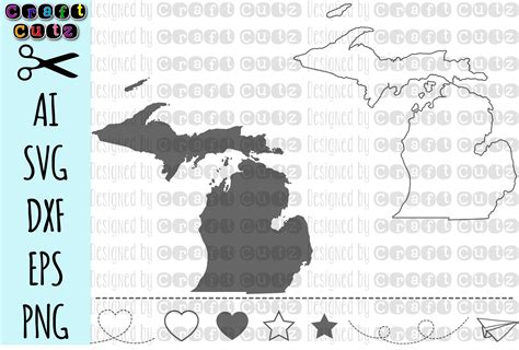 MICHIGAN svg, State svg Files, Michigan Vector, United States svg ...