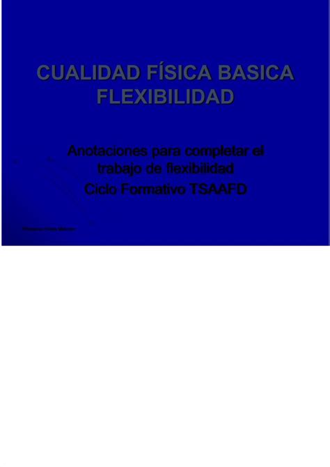 Pdf Cualidad Física Basica Flexibilidad Dokumentips