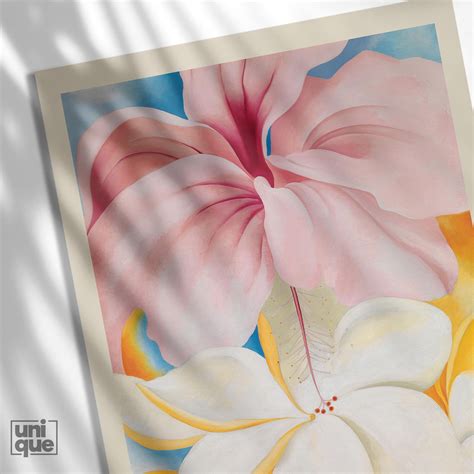 Georgia O Keeffe Poster Hibiscus With Plumeria Home Etsy