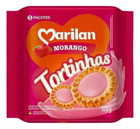 Biscoito Bolacha Marilan Tortinha Sabor Morango 300g Top MercadoLivre