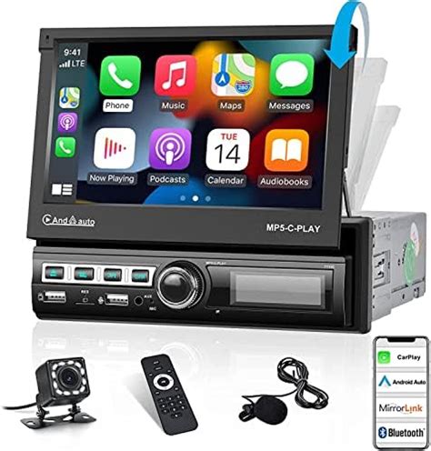 Amazon Apple CarPlay Android Auto Car Radio Single Din Flip Out