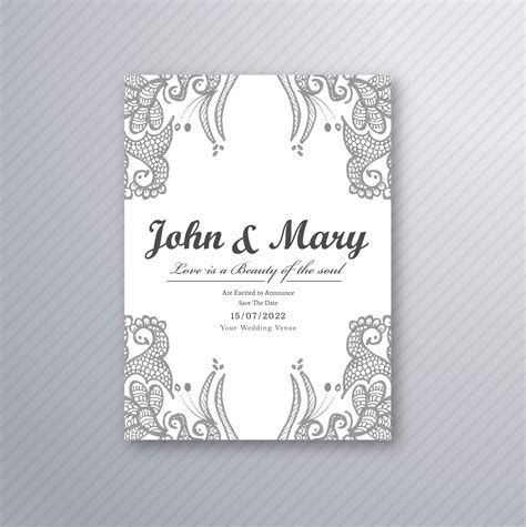 Decorative wedding card template vector 247104 Vector Art at Vecteezy