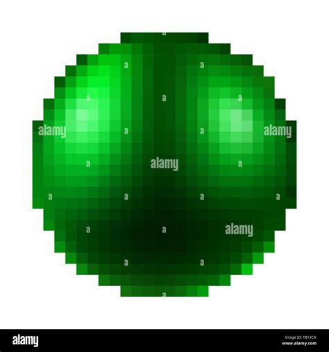 Green Ball In Pixel Art Design Vector Illustration Isolated Ball In