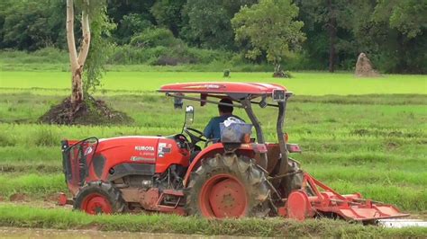 Kubota Tractors Farming The Fields In Thailand In Action Youtube