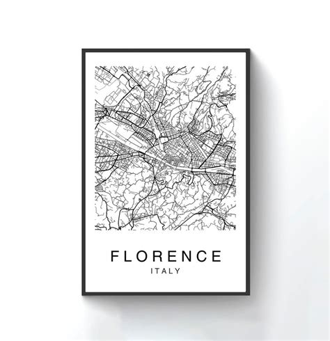 Florence Map Florence City Map Digital Download Map Print | Etsy