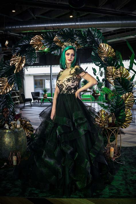 Gothic Luxe Black Green And Gold Styled Shoots — Legend Bridal Designs Alternative Bridalwear