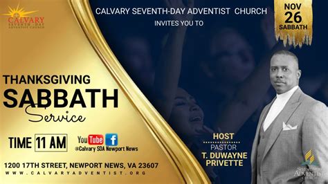 Thanksgiving Service Calvary Seventh Day Adventist Church