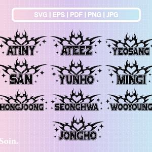 Ateez Svg Png Pdf Eps Ateez Member Lightstick Decal Vector