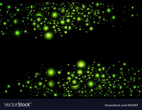 Glowing green lights on a black background Vector Image