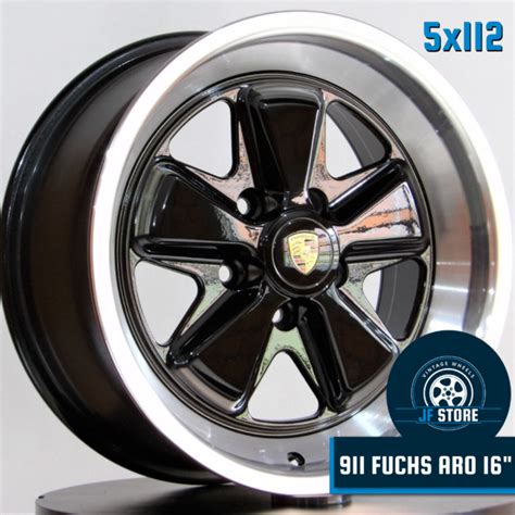 Roda Porsche 911 Fuchs Aro 16 Duas Talas 5 Furos Para Fusca