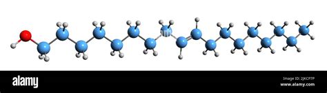 3d Image Of Oleyl Alcohol Skeletal Formula Molecular Chemical