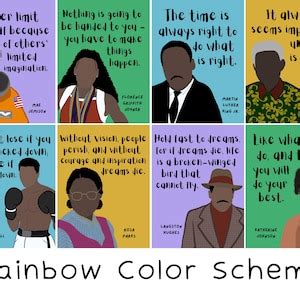 Rainbow Black Leaders In History Set Of Printable Posters Etsy