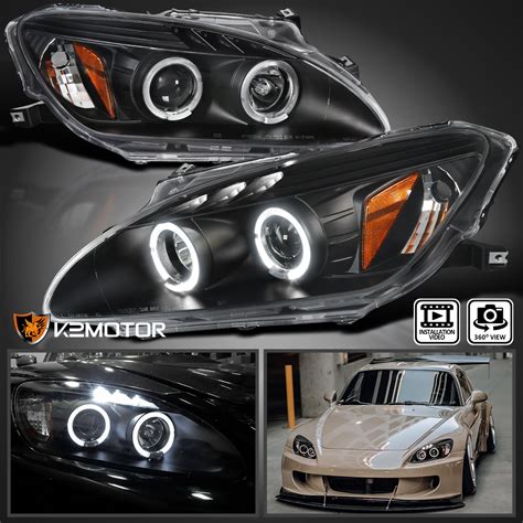 For 2004 2009 Honda S2000 Ap2 Halo Led Projector Headlights Black Left