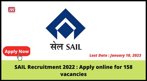 SAIL Recruitment 2022 Apply Online For 158 Vacancies