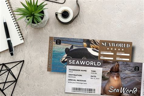 Editable Seaworld Surprise Trip Reveal Gift Template Printable Diy