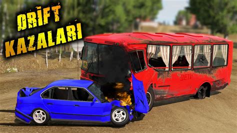 DRİFT KAZALARI BMW M5 E34 PERT ETTİM BeamNG drive Diy Arduino