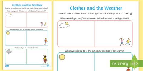 Clothes And The Weather Worksheet Worksheet