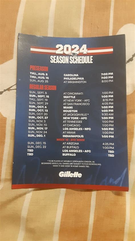 2024 New England Patriots Nfl Official Team Magnet Schedule Ebay