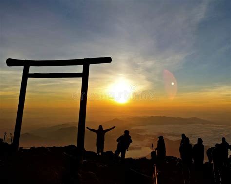 Sunrise from Mount Fuji stock photo. Image of hiking - 118116970