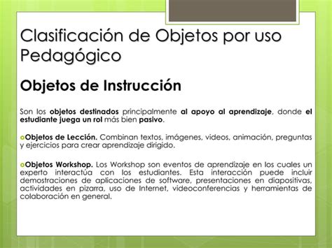 Objetos Virtuales De Aprendizaje Ppt