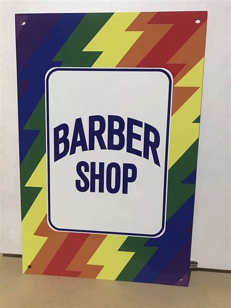 Barber Shop Rainbow Vintage Style Sign Etsy Uk