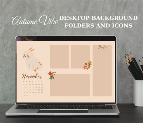 Aesthetic Autumn Fall Desktop Wallpaper Organizer With Etsy