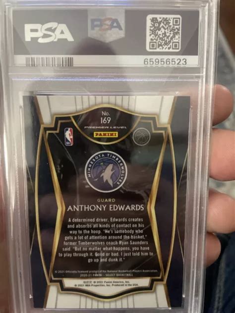 Panini Select Anthony Edwards Premiere Level Recrue Rc Psa