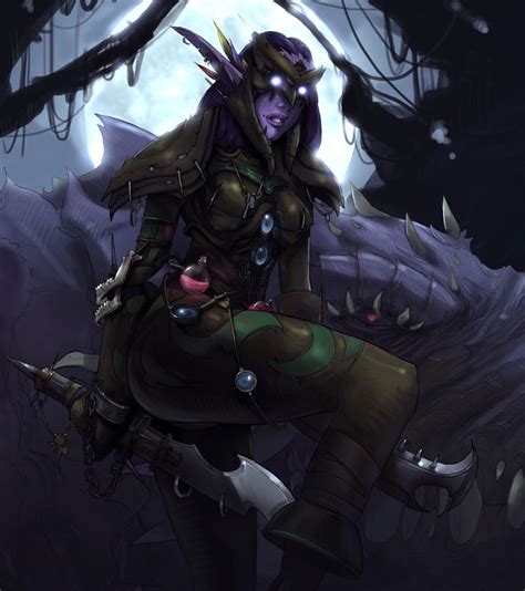 Night Elf Rogue World Of Warcraft Warcraft Art Night Elf