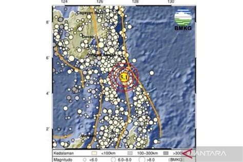 Gempa Bumi Berkekuatan 5 1 Magnitudo Guncang Karatung Sulawesi Utara