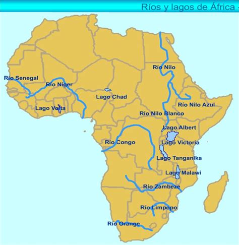 Mapa Continente Africa Rios Y Lagos Buscar Con Google Africa Mapa