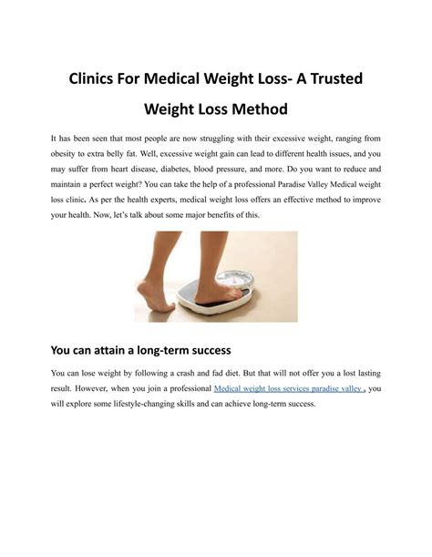 Clinics For Medical Weight Loss- A Trusted Weight Loss Method