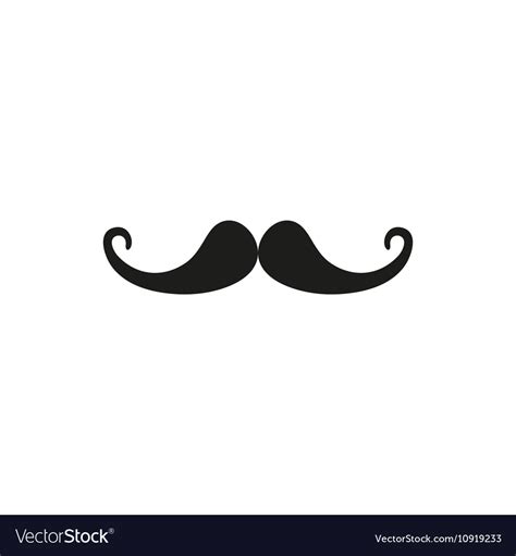 Simple Black Mustache Icon On White Background Vector Image