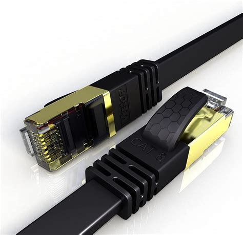 Veetop 2m Flat Cat8 Ethernet Cable 26AWG Cat 8 Network Internet Lan