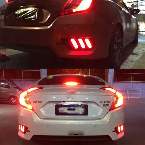 Car Flashing Pair For Honda Civic Led Drl Rear Bumper Tail