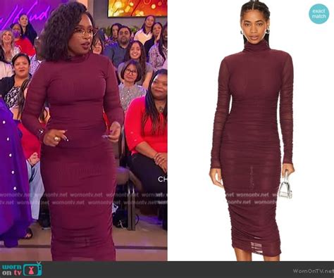 Wornontv Jennifers Burgundy Mesh Dress On The Jennifer Hudson Show