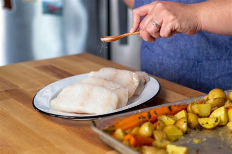 Baked Atlantic Cod with Spring Potatoes and Carrots — Iceland Catch