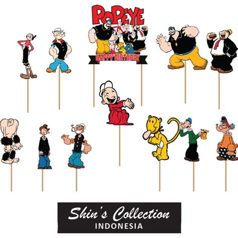 Jual Cake Topper Popeye And Friends Set Isi 12 Pc Kab Banyumas Shin Collection Pwt Tokopedia