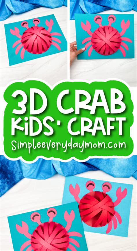 3d Crab Craft For Kids Free Template