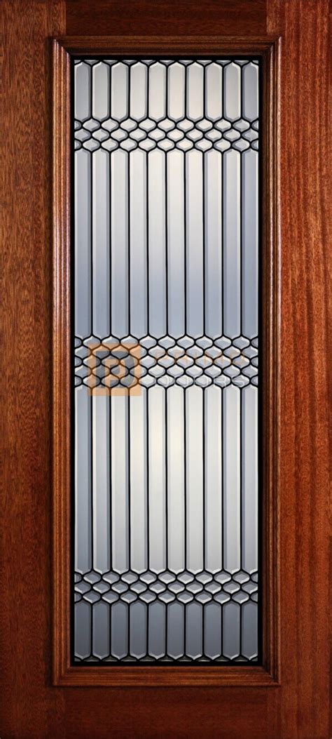 Full Lite Decorative Glass Mahogany Wood Front Door Pd L Cb